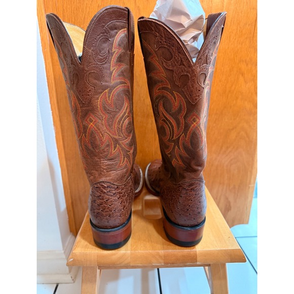 Vintage Justin Full Quill Ostrich Boots Sz 10 EE - Picture 5 of 16